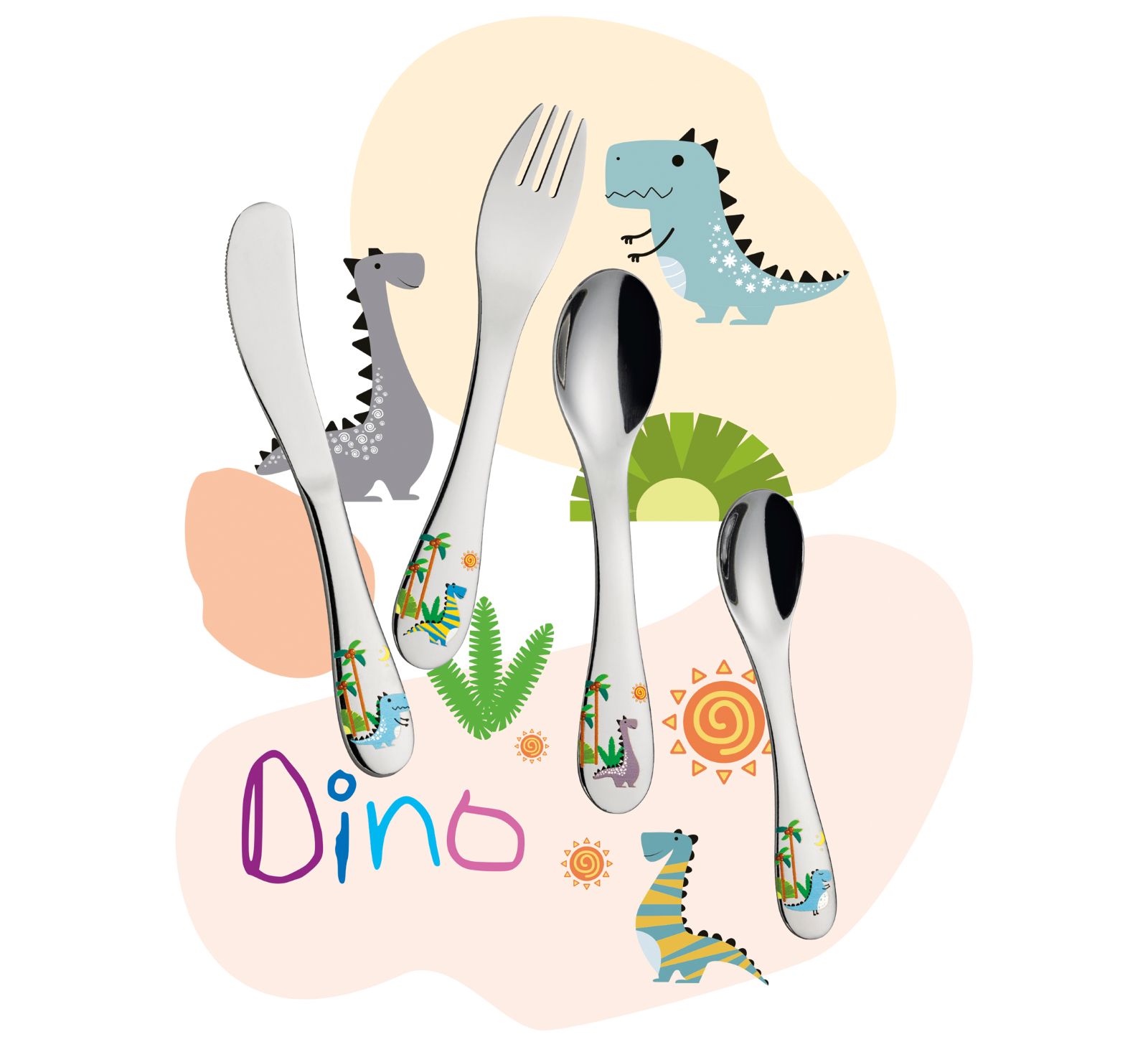 124941 Dětské přibory pro milovníky dinosaurů 4 ks od Cilio